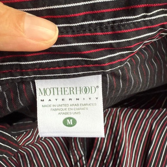 Motherhood Maternity Black and Red Striped Shirt - Picture 4 of 7